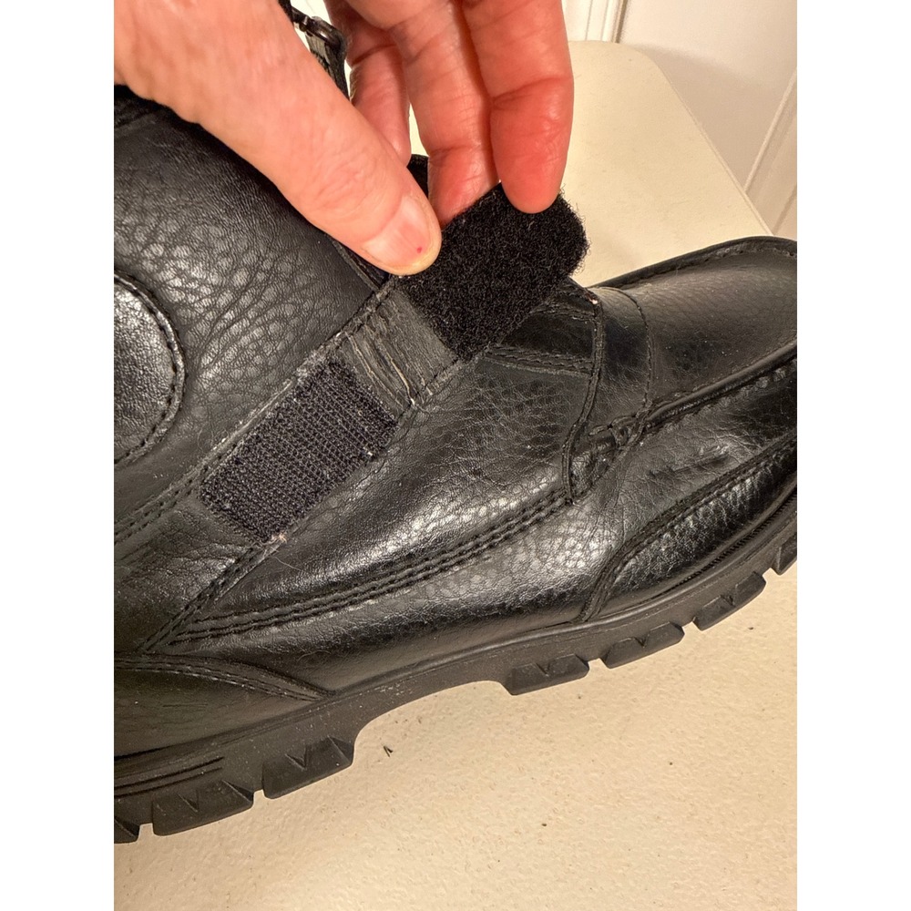 Polo Ralph Lauren Mens Black Leather Zip Front Buckle Strap Lug Sole Boot men 10 - Picture 14 of 16